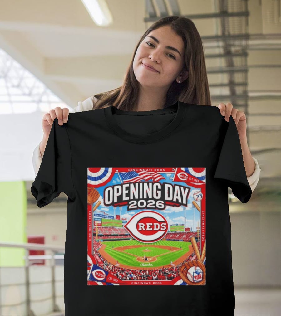 Cincinnati Reds Opening Day 2026 Great American Ball Park Baseball Celebration T-Shirt