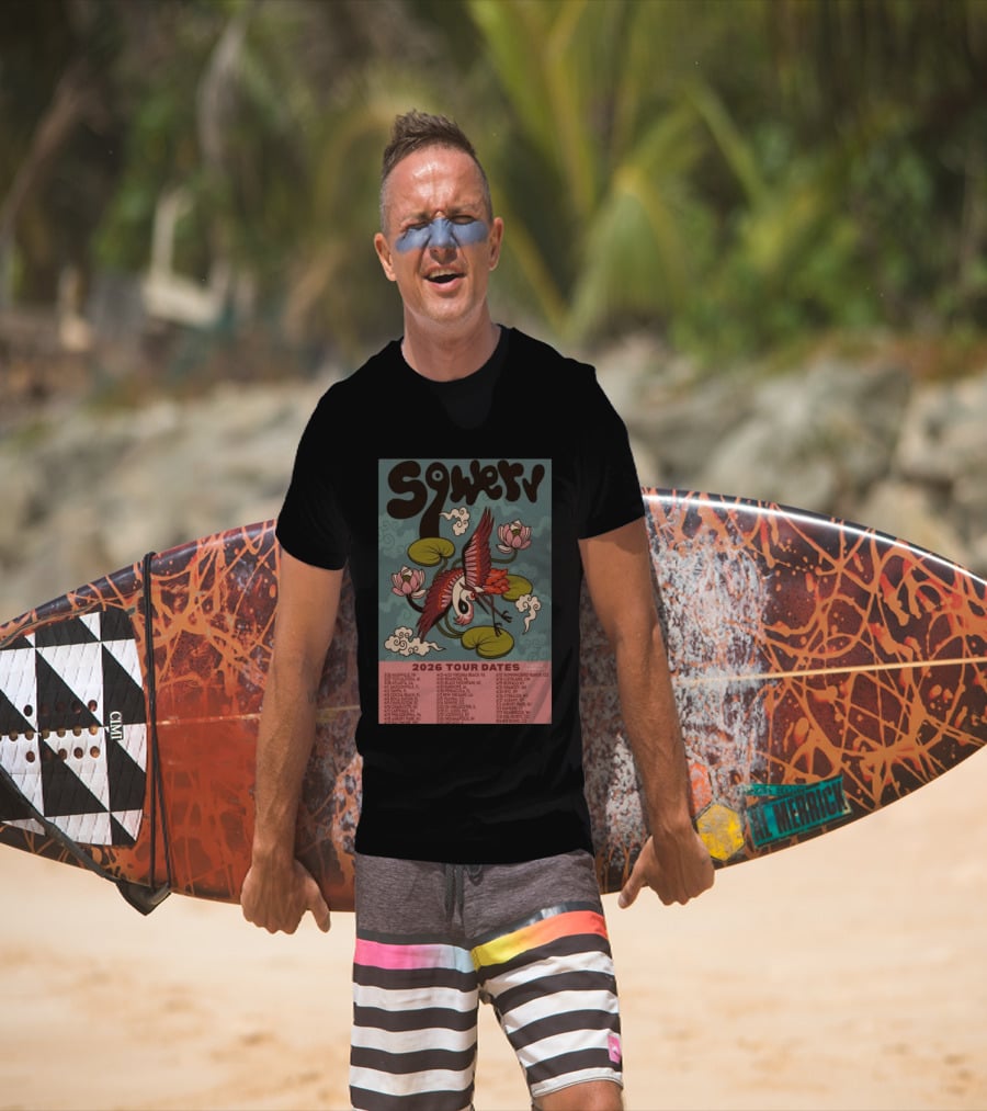 Sqwerv Summer Tour 2026 Crane Lotus Clouds Tour Dates Nashville Tarrytown Jacksonville Chapel Hill Atlanta Eureka Sonoma Santa Barbara T-Shirt