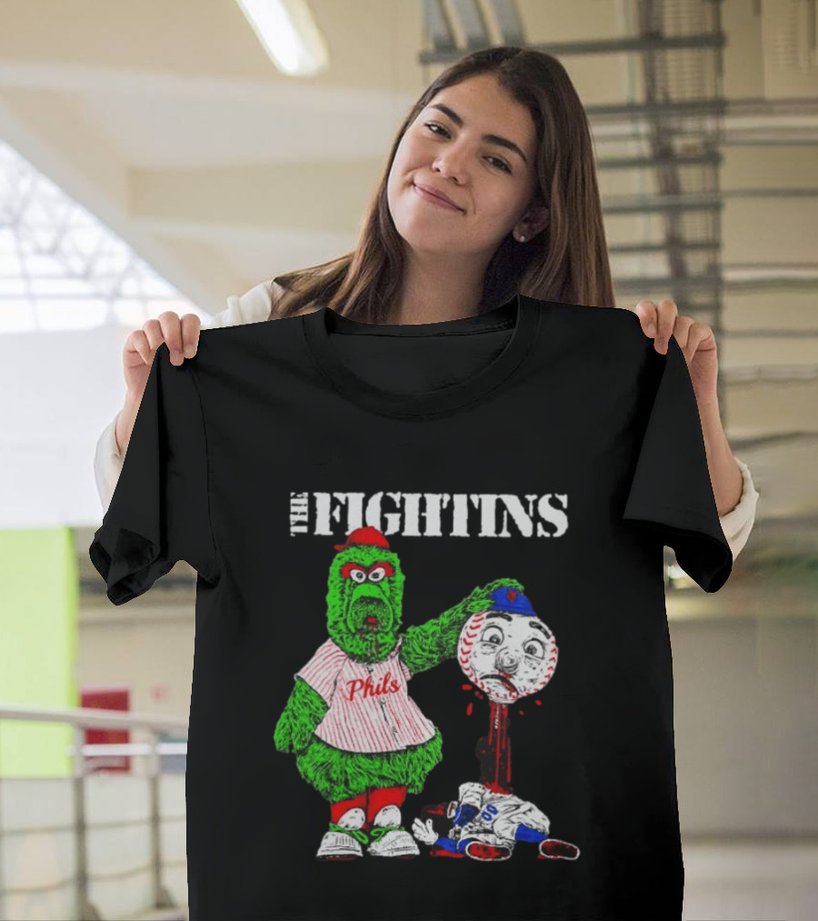 The Fightins Phillie Phanatic Philadelphia Phillies Holding Mr. Met T-Shirt