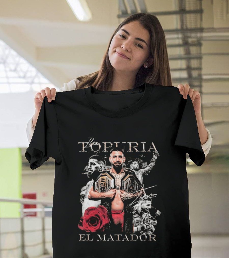 Topuria El Matador Ilia UFC Fighter With Championship Belt Concept T-Shirt