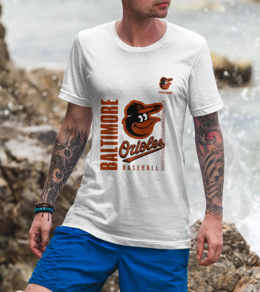 Baltimore Orioles Baseball Team Logo With Mascot Bird T-Shirt