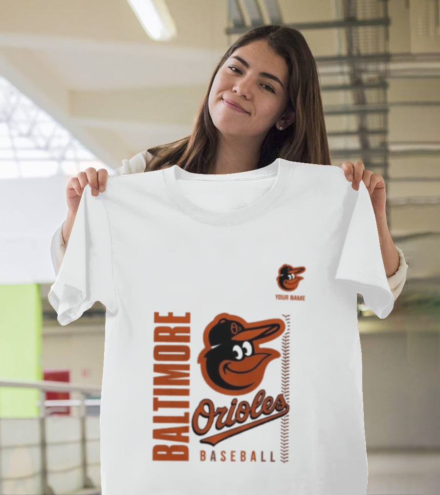Baltimore Orioles Baseball Team Logo With Mascot Bird T-Shirt