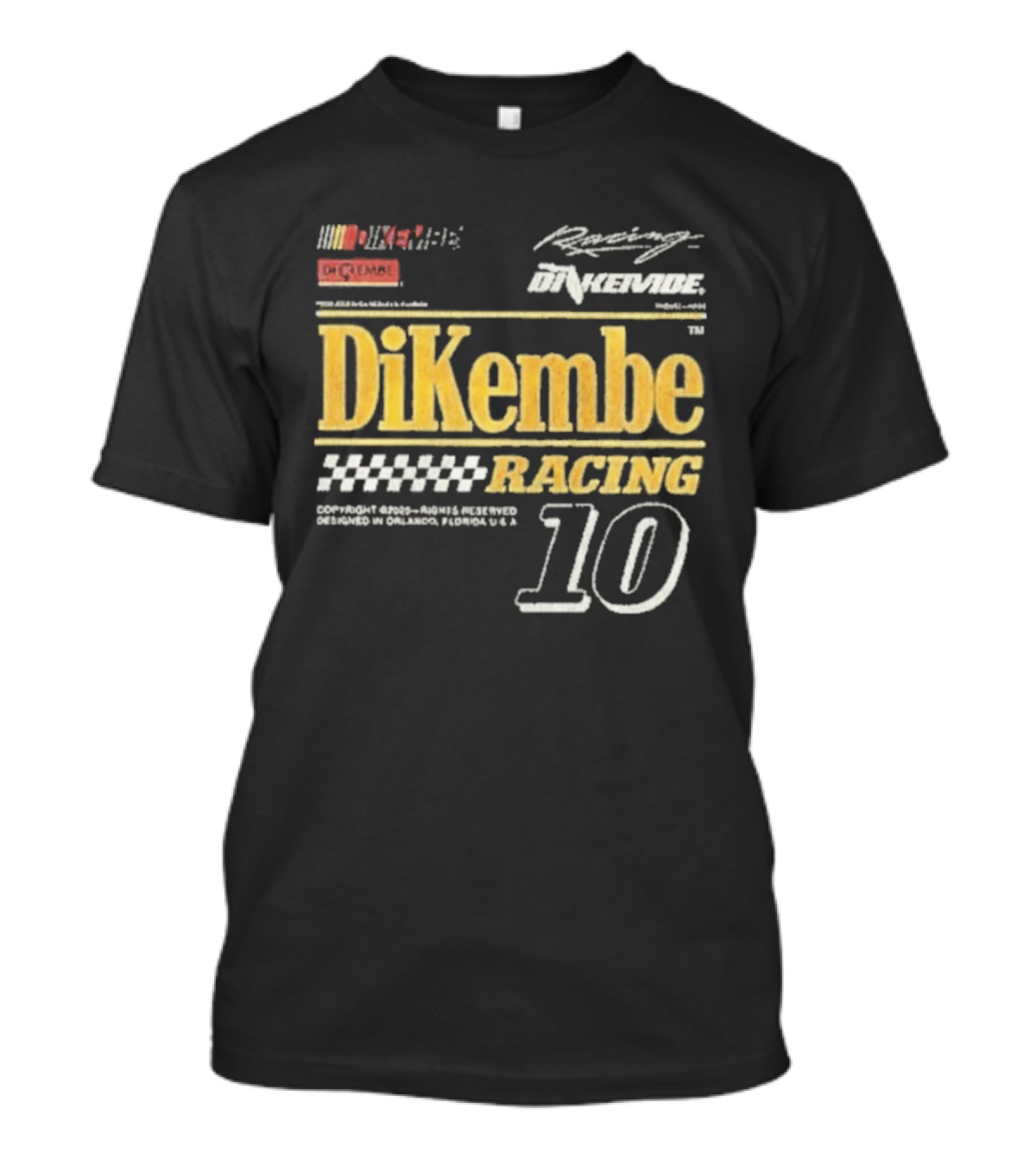 DiKembe Racing Gainesville Orlando Florida Number 10 T-Shirt