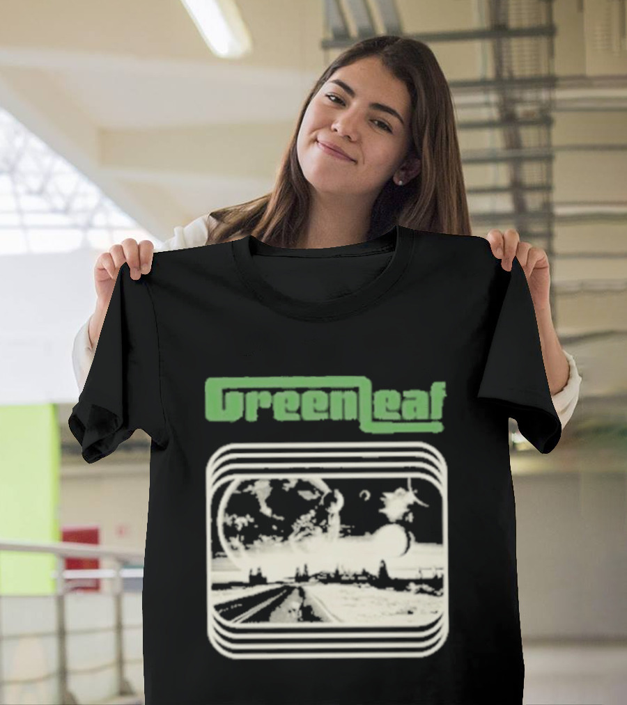 Greenleaf Black Space Scenic Globe With Railway Tracks T-Shirt