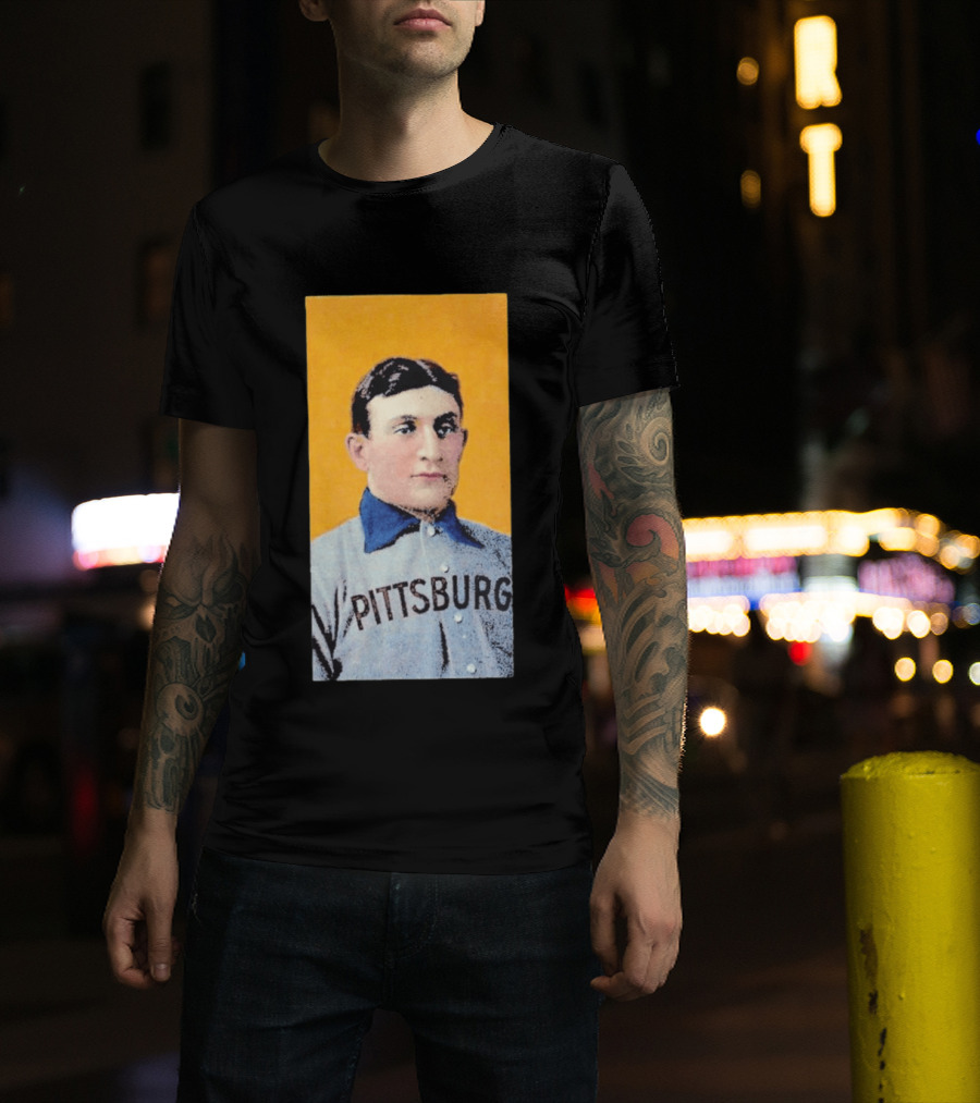 Pittsburgh Vintage Honus Wagner Baseball Player Card T-Shirt