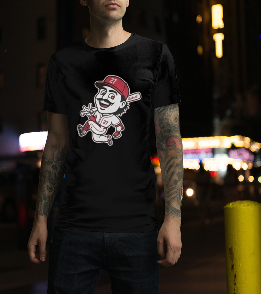 Sal Stewart Cartoon Baseball Character Number 27 Salbert T-Shirt