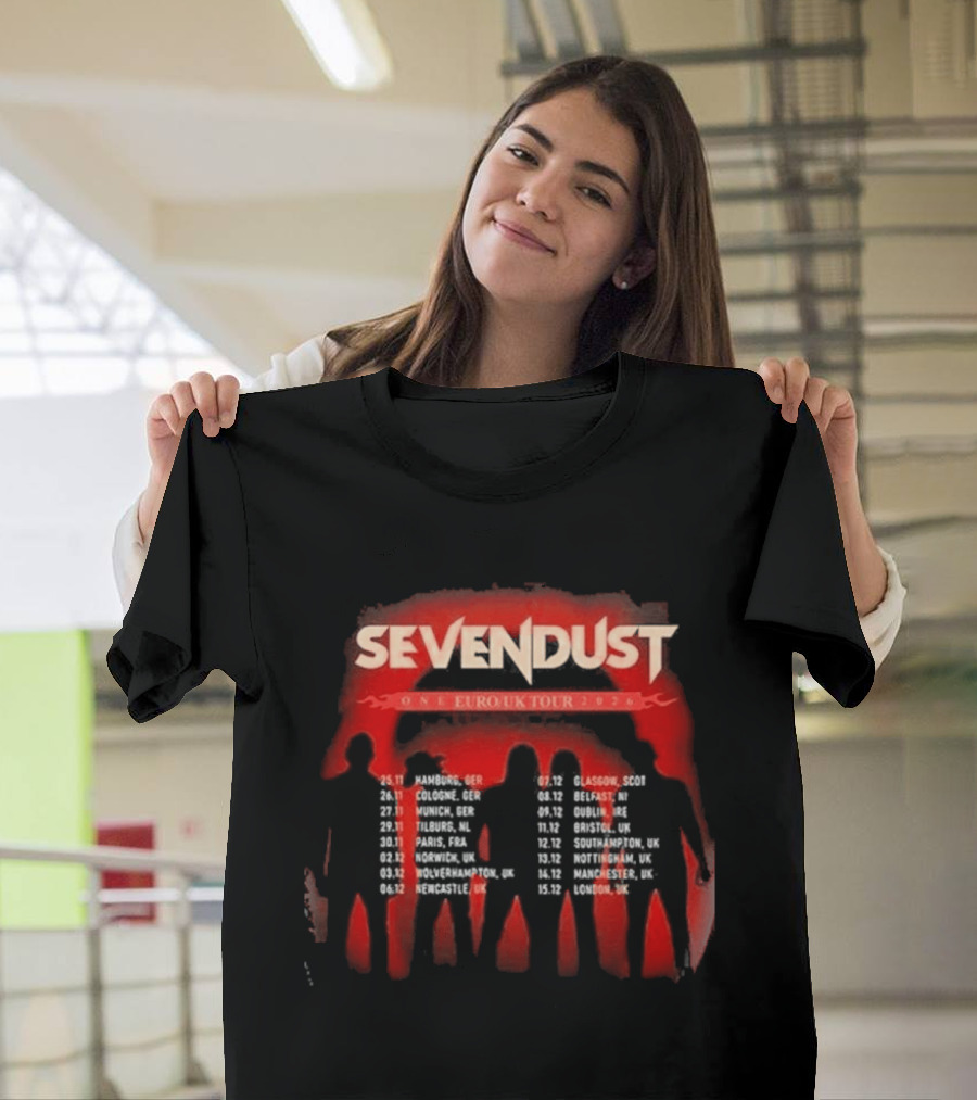 Sevendust One Euro UK Tour 2026 Dates Dripping Blood T-Shirt