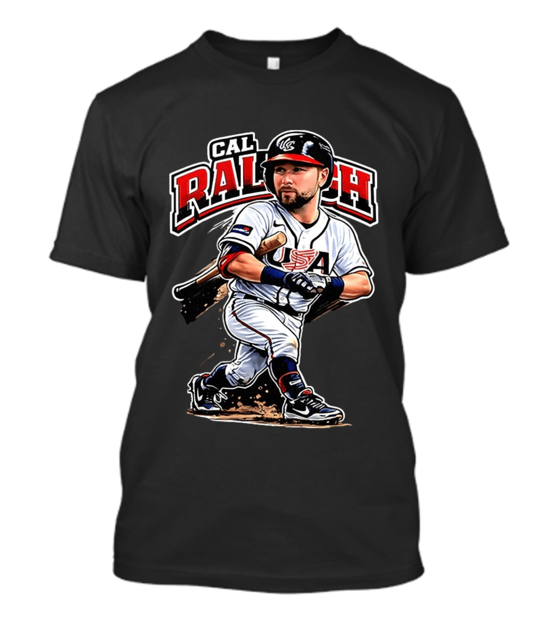 Cal Raleigh USA Baseball Classic Team Player Caricature T-Shirt
