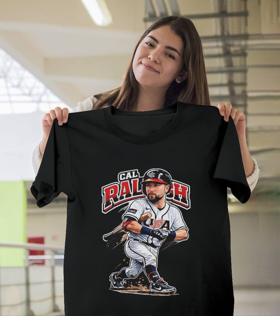Cal Raleigh USA Baseball Classic Team Player Caricature T-Shirt