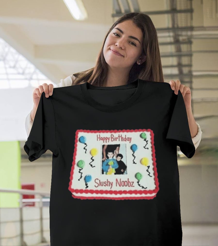 Happy Birthday Slushy Noobz Cake Balloons 2026 T-Shirt