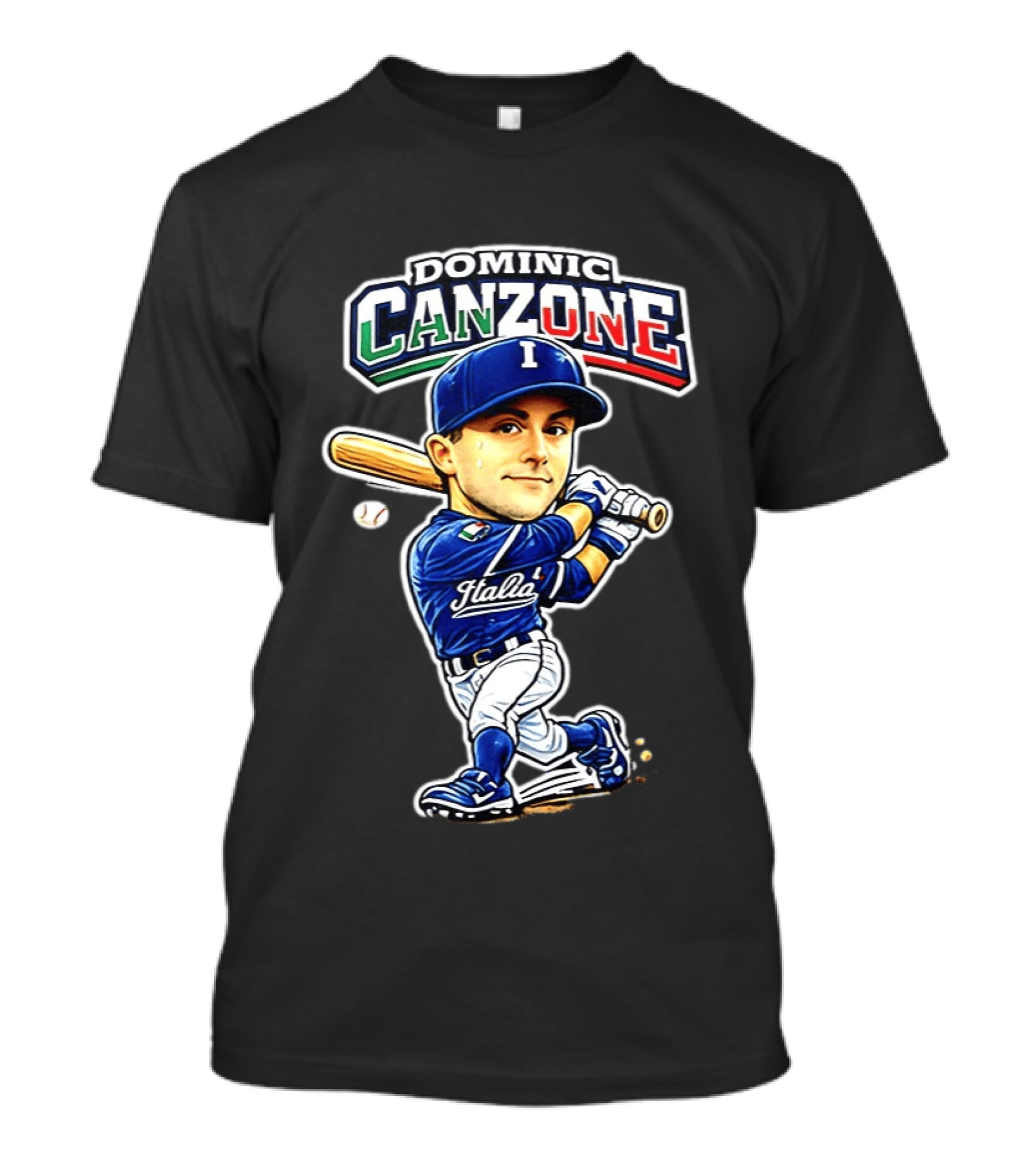 Italy Baseball Classic Dominic Canzone Italia Team Caricature T-Shirt