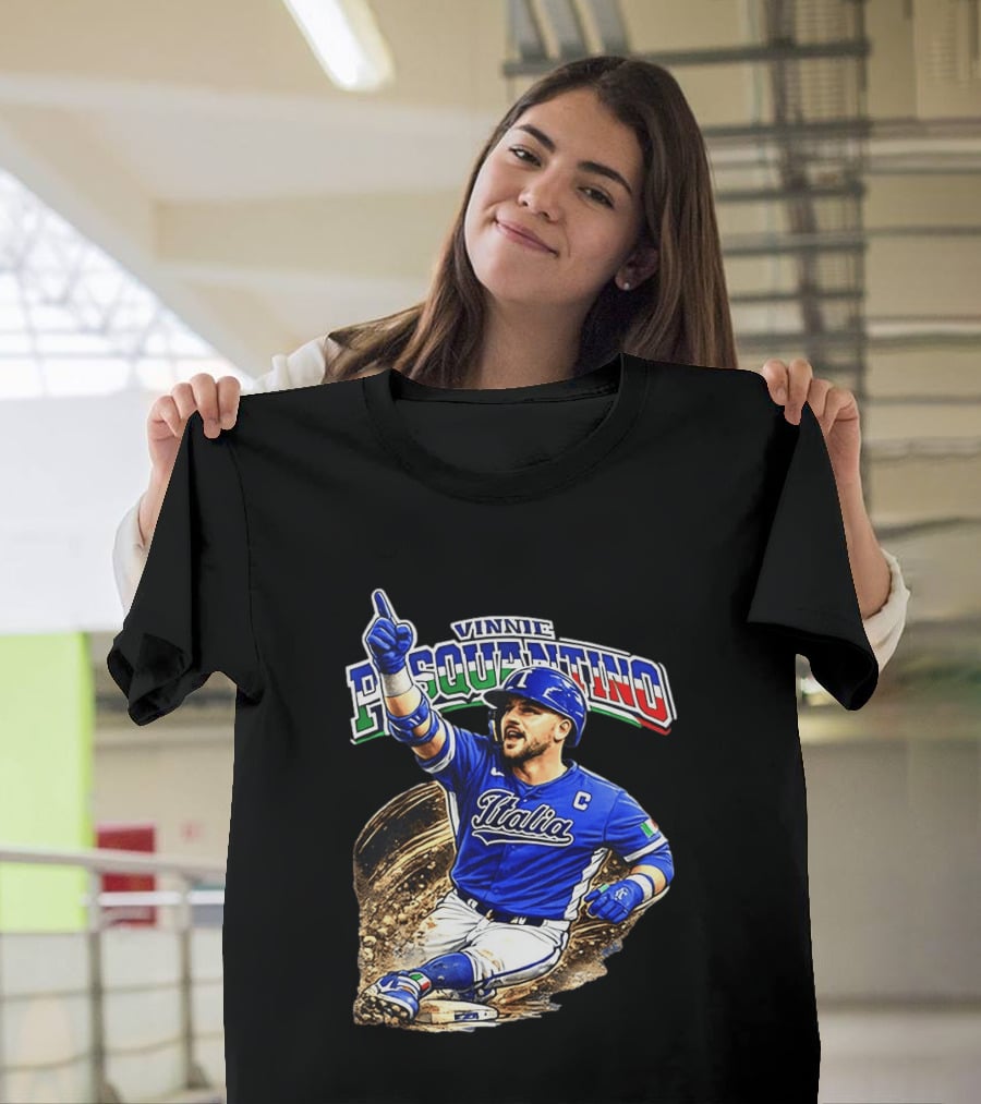 Vinnie Pasquantino Italy Baseball Classic Caricature Italia Jersey Celebration T-Shirt