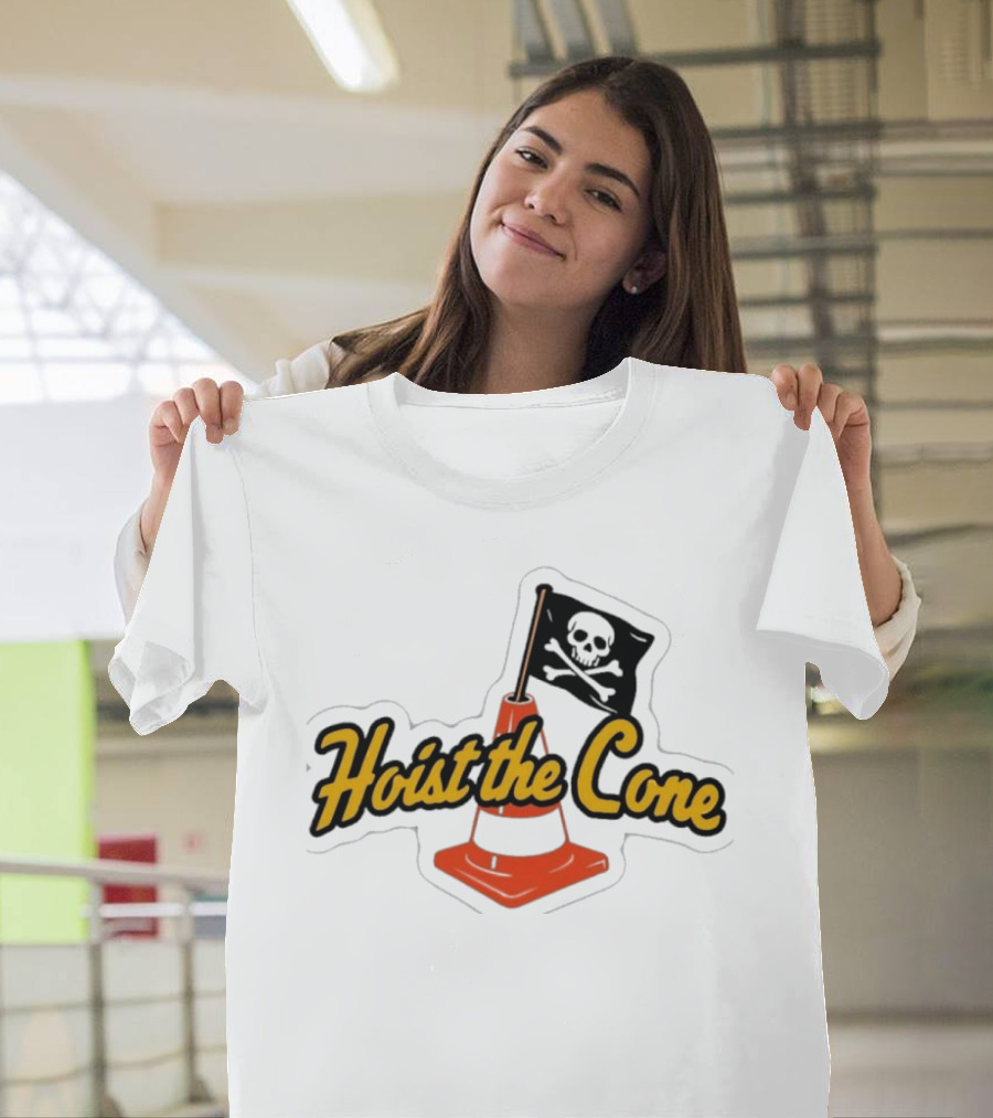 Hoist The Cone Skull Flag Orange Traffic Cone T-Shirt