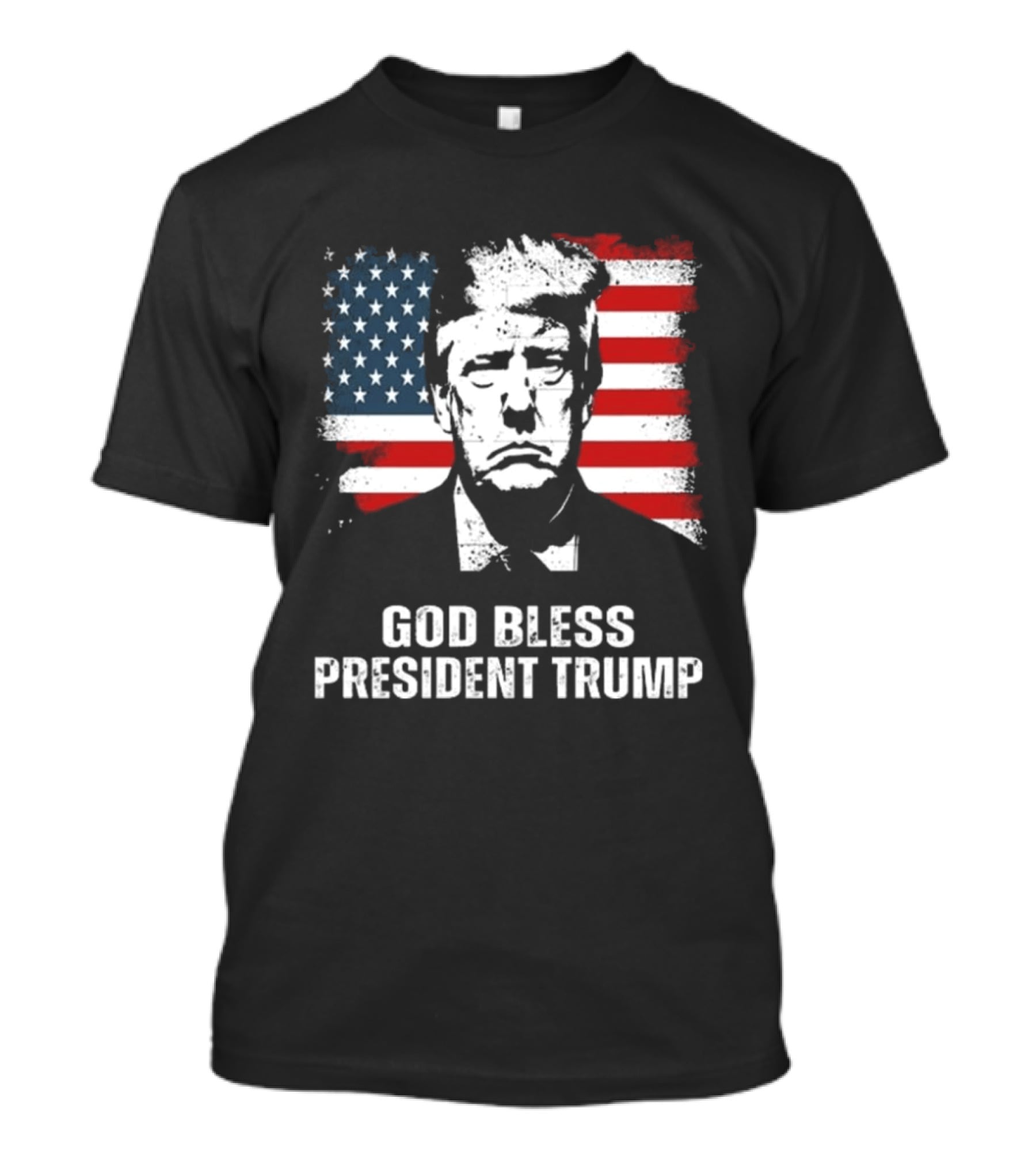 God Bless President Trump American Flag Iconic Style 2024 T-Shirt