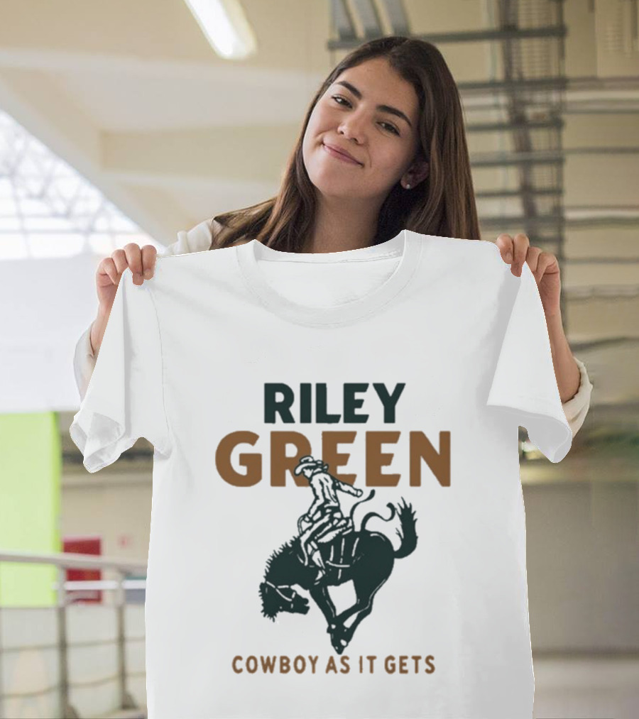 Riley Green Cowboy As It Gets Bronco Rider T-Shirt