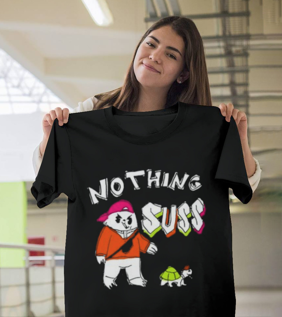 Nothing Suss Cat In Red With Turtle T-Shirt