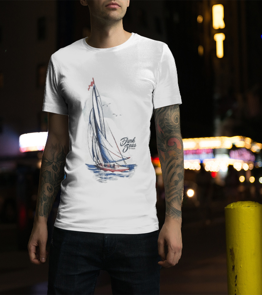 Dark Seas Smooth Sails Sailboat Nautical Adventure T-Shirt
