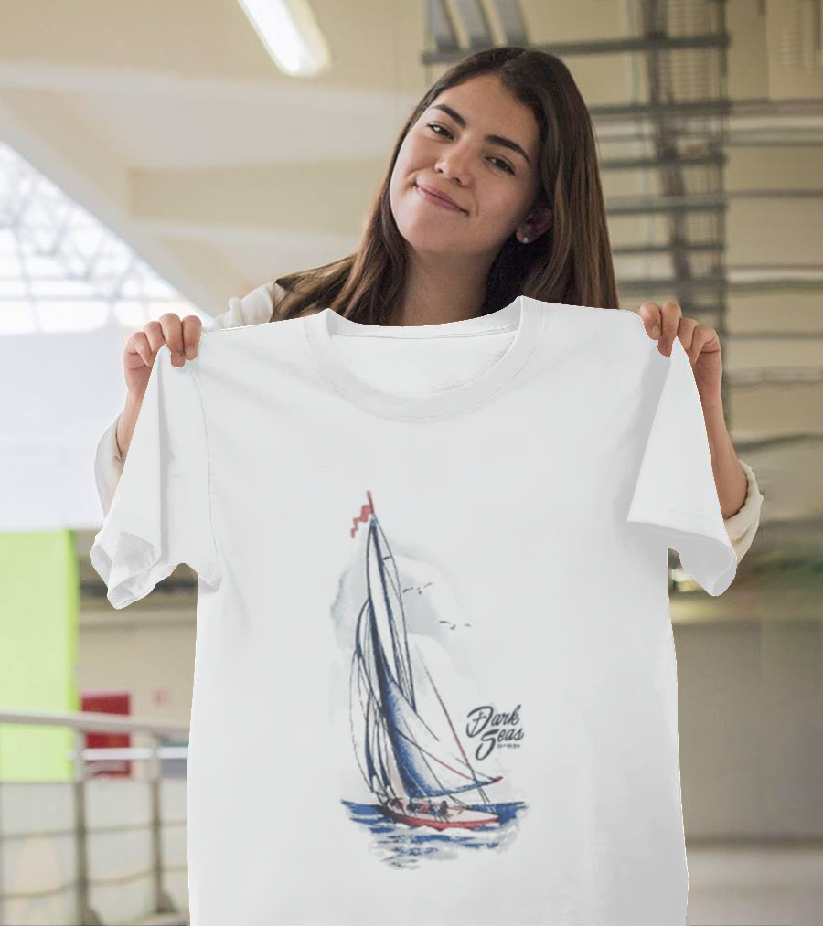 Dark Seas Smooth Sails Sailboat Nautical Adventure T-Shirt