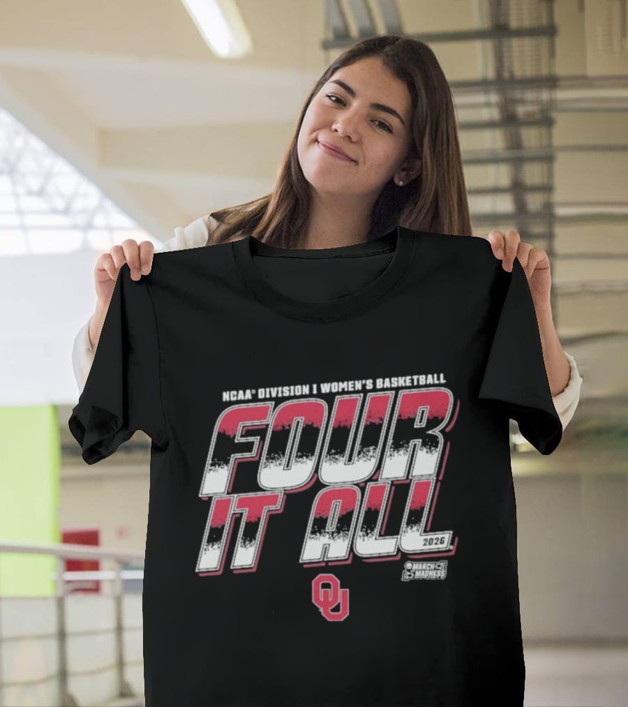 NCAA Division I Women's Basketball Oklahoma Sooners Four It All 2026 OU T-Shirt