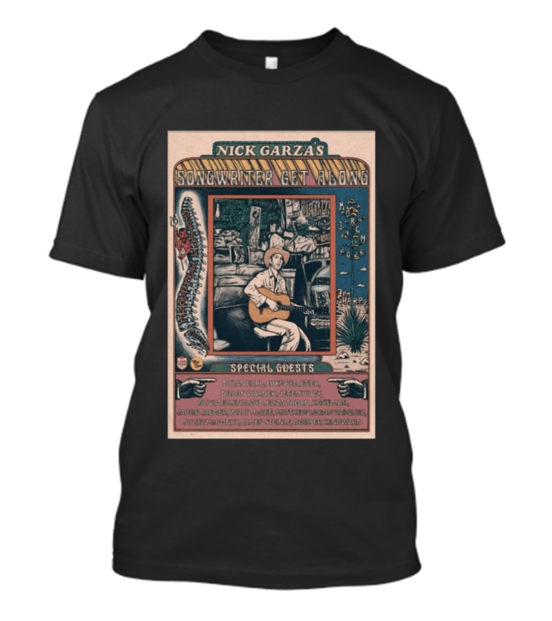 Nick Garza's Songwriter Get Along March 14 2026 Fischer TX Special Guests T-Shirt