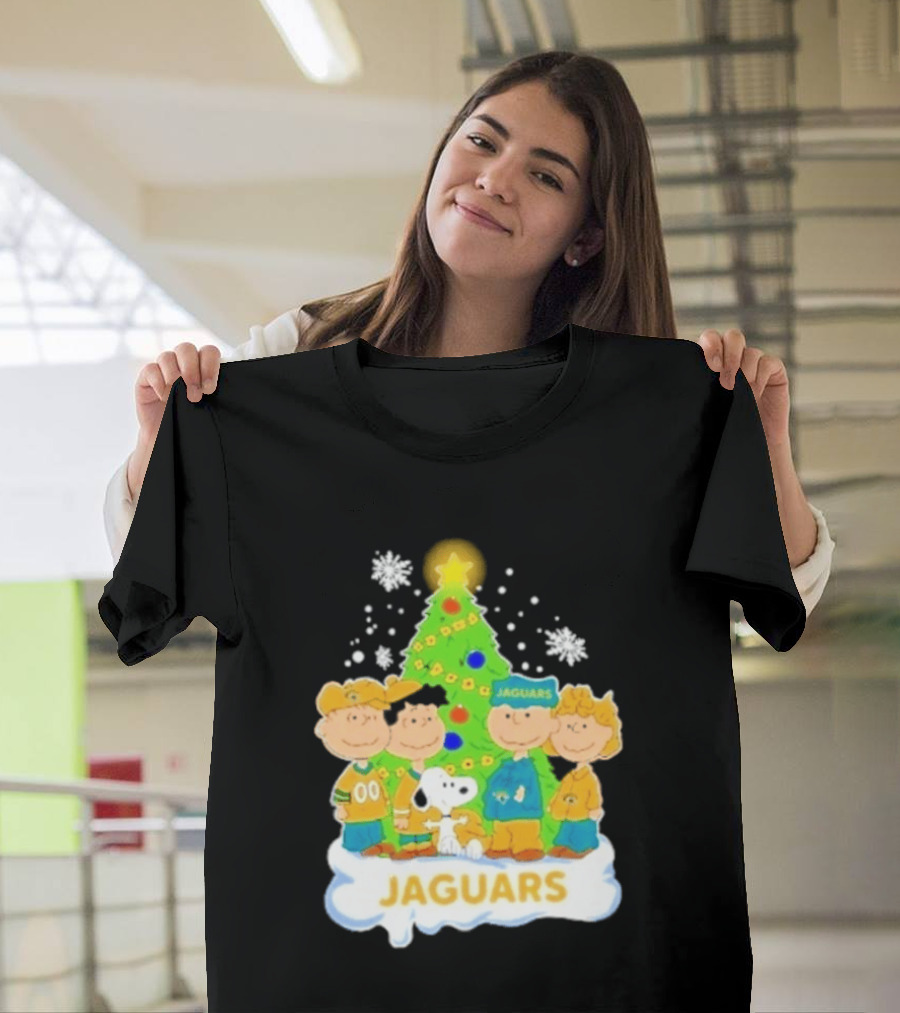 Jacksonville Jaguars Snoopy Peanuts Christmas Tree Celebration T-Shirt