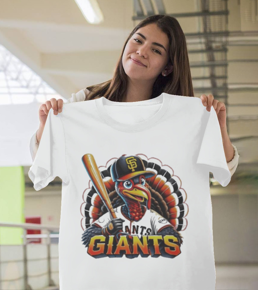 San Francisco Giants Thanksgiving Turkey Baseball T-Shirt