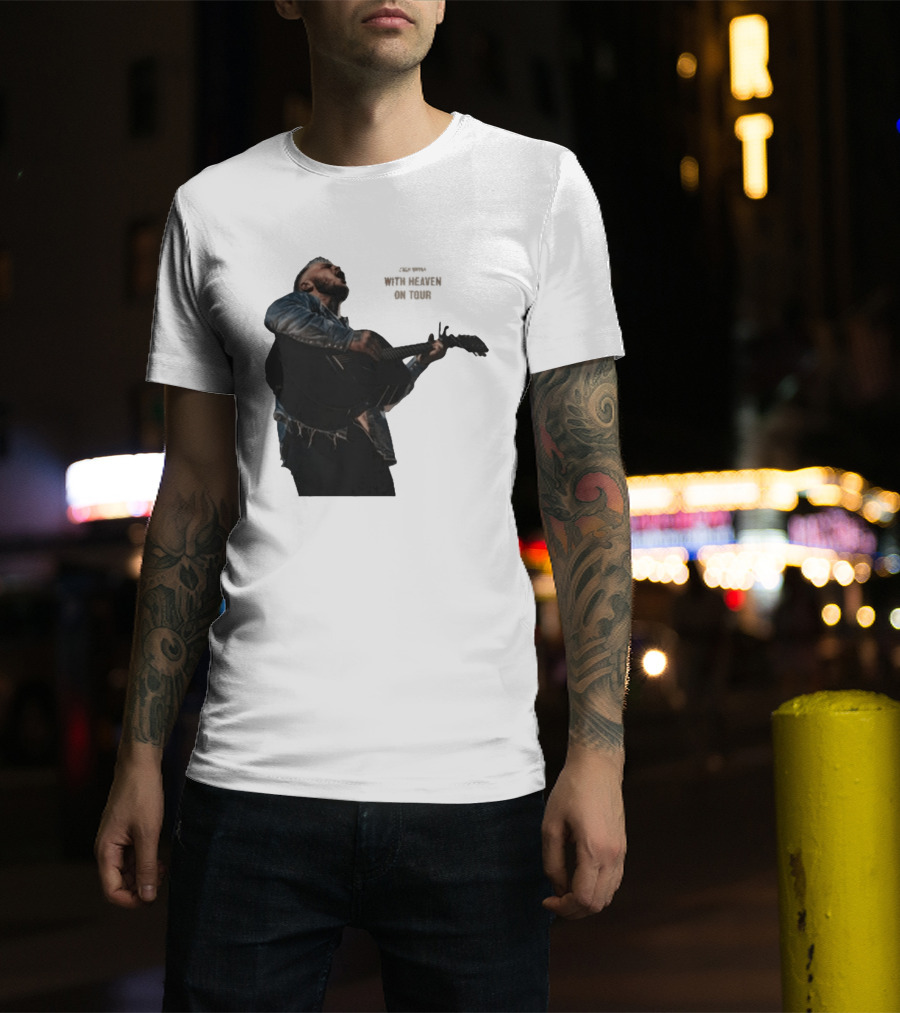 Zach Bryan Heaven On Top Photo Tour Denim Acoustic Performance T-Shirt