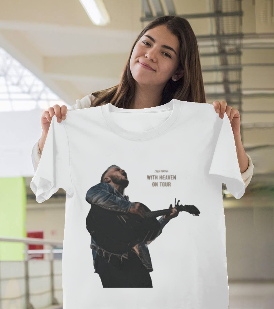 Zach Bryan Heaven On Top Photo Tour Denim Acoustic Performance T-Shirt