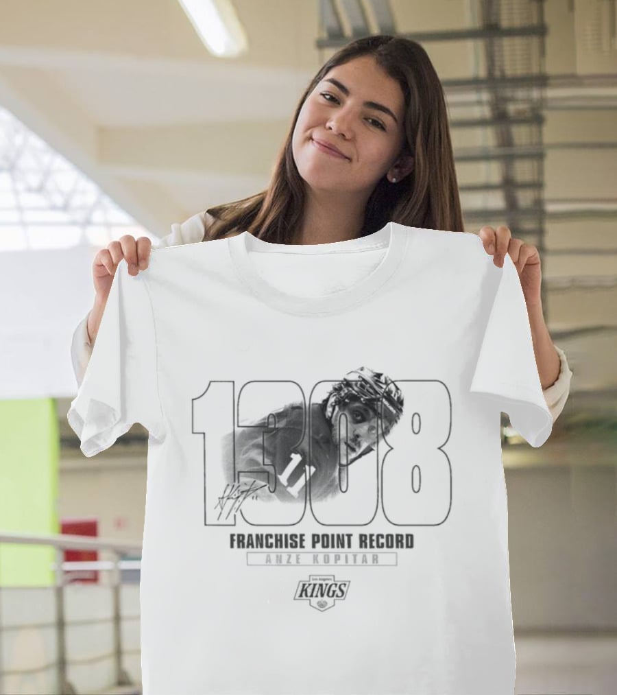 Anze Kopitar Los Angeles Kings 1000 Franchise Point Record T-Shirt
