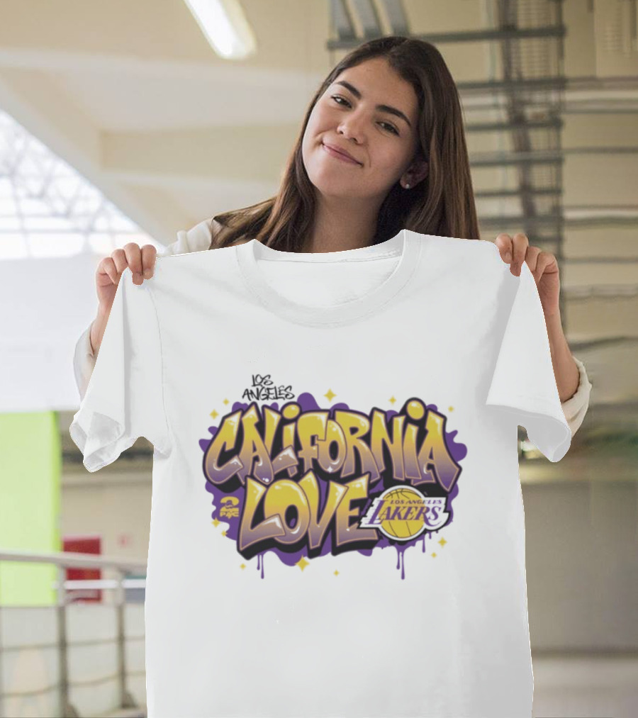 Los Angeles Lakers California Love NBA X Tupac Graffiti T-Shirt