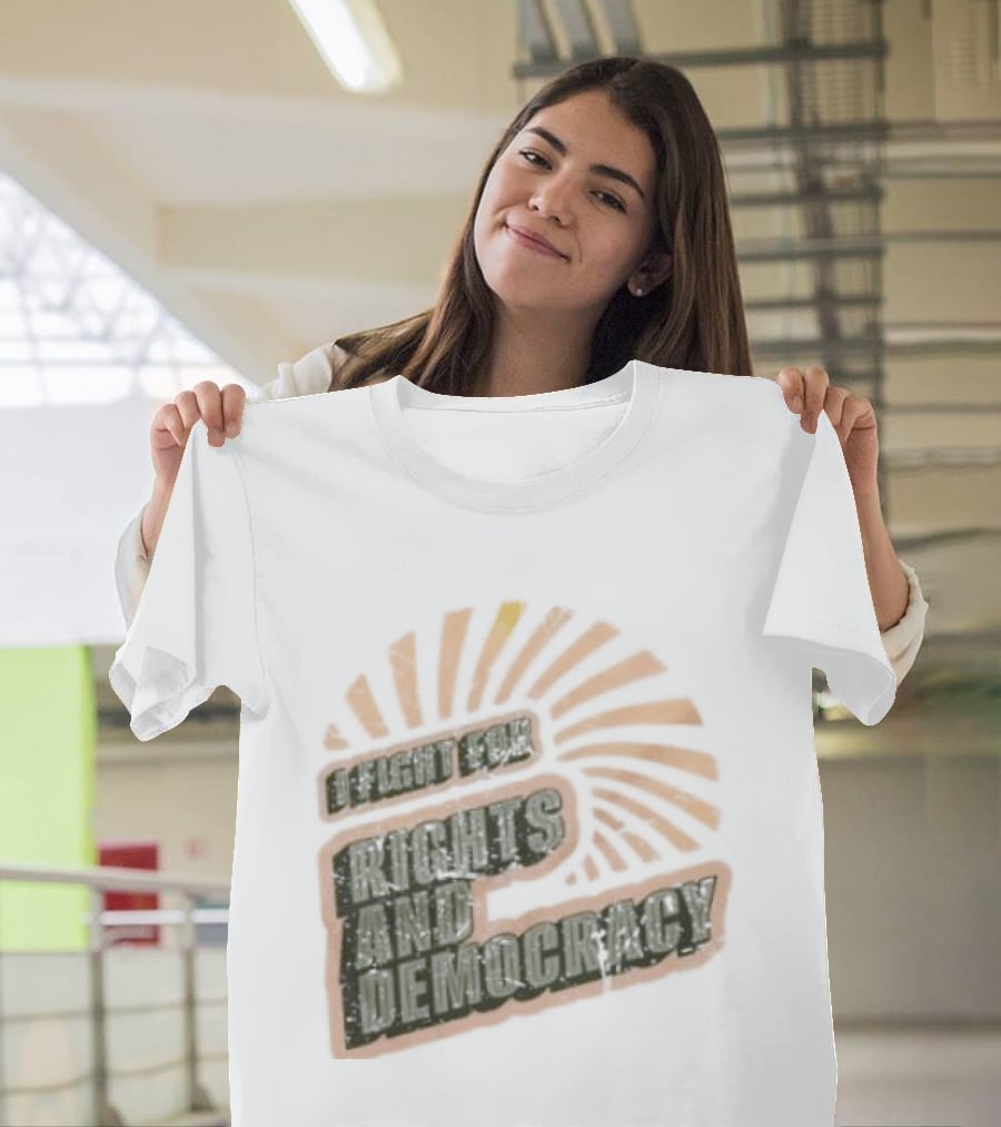 I Fight For Rights And Democracy Retro Sunrise T-Shirt