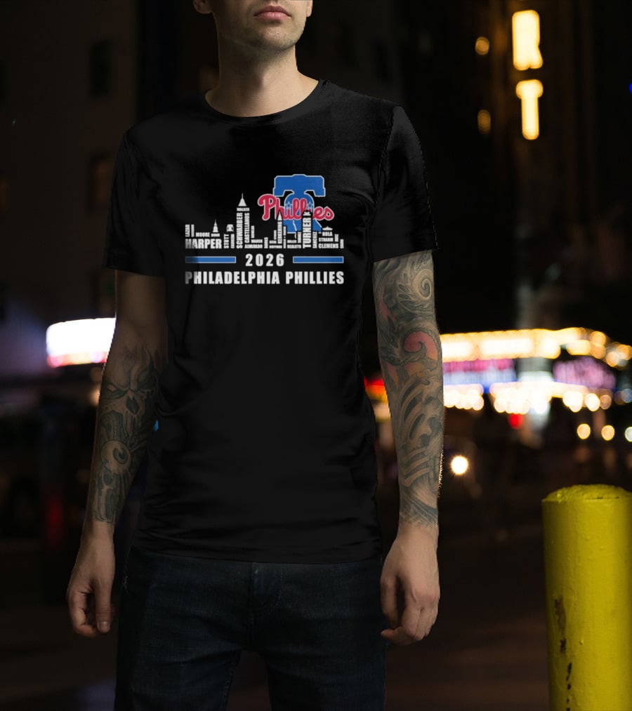 2026 Philadelphia Phillies Harper Philadelphia Skyline T-Shirt