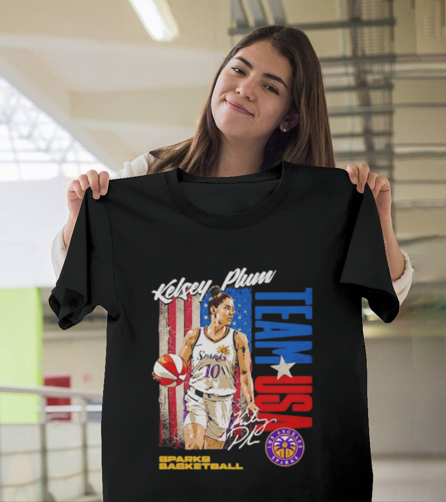 Kelsey Plum Team USA Los Angeles Sparks Basketball Spark T-Shirt