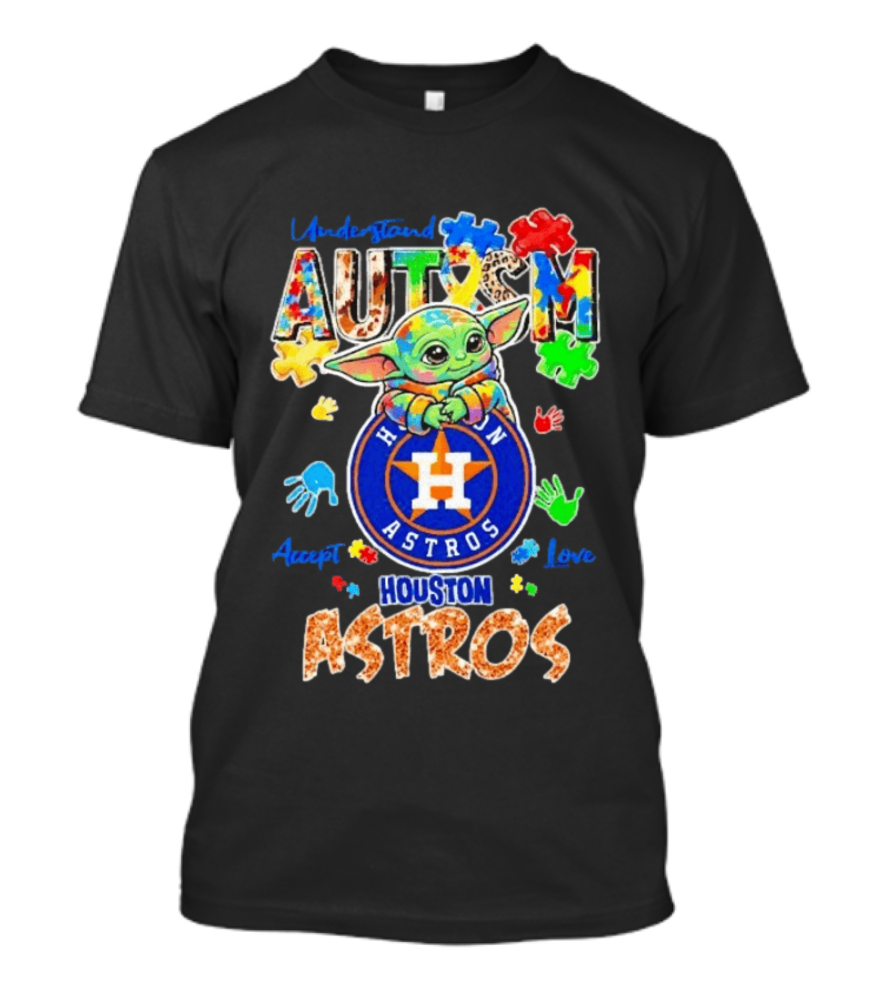 Understanding Autism Baby Yoda Houston Astros Accept Love T-Shirt