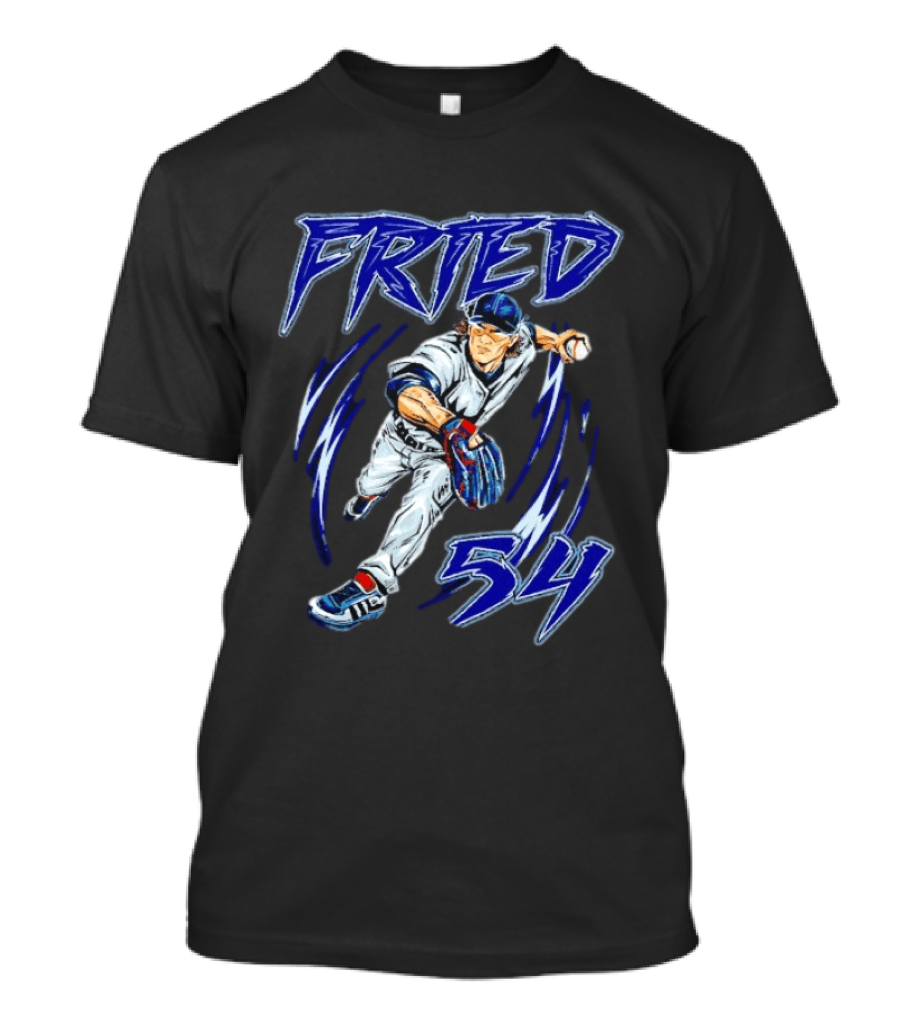 Fried 54 Blue Baseball Player Euphoria T-Shirt