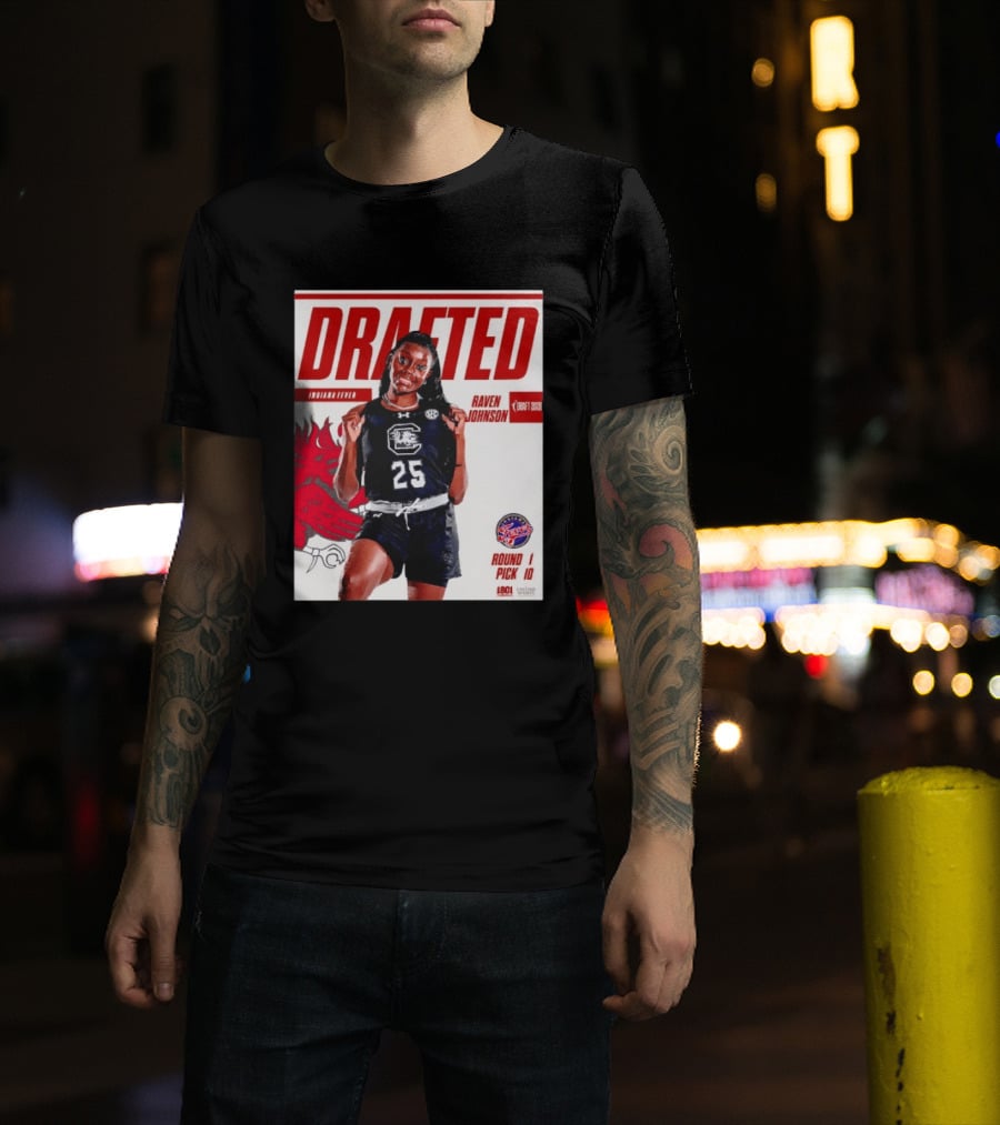 Raven Johnson Drafted Round 1 Pick 10 Indiana Fever WNBA 2026 T-Shirt