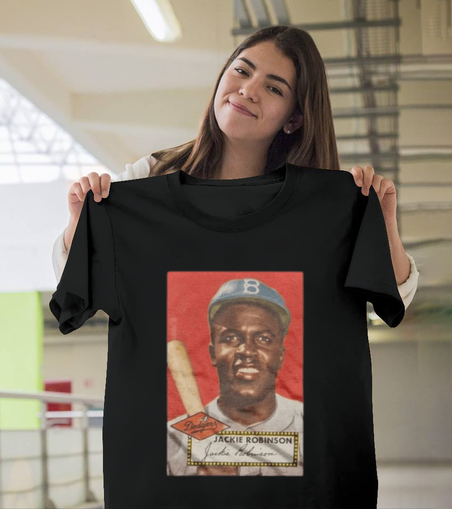 Jackie Robinson 1952 Topps Baseball Dodgers T-Shirt