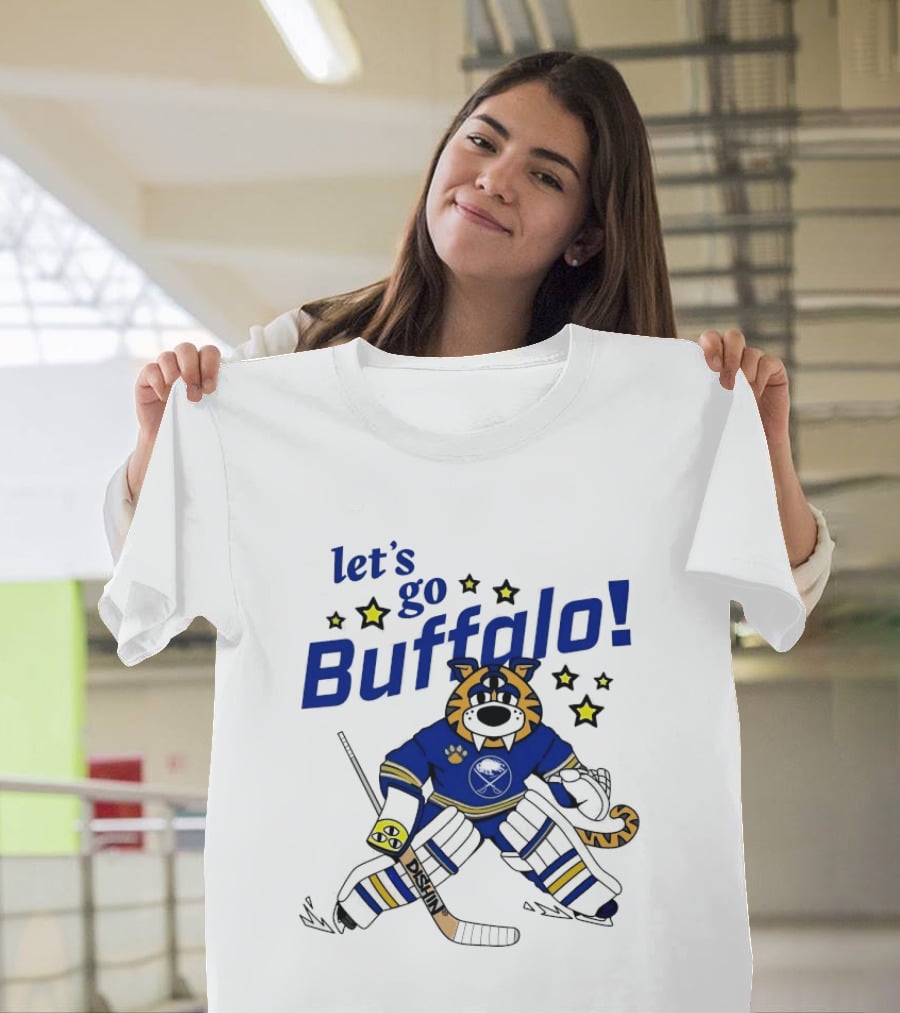 Let's Go Buffalo Sabres Just Dishin' Sabretooth Goalie T-Shirt