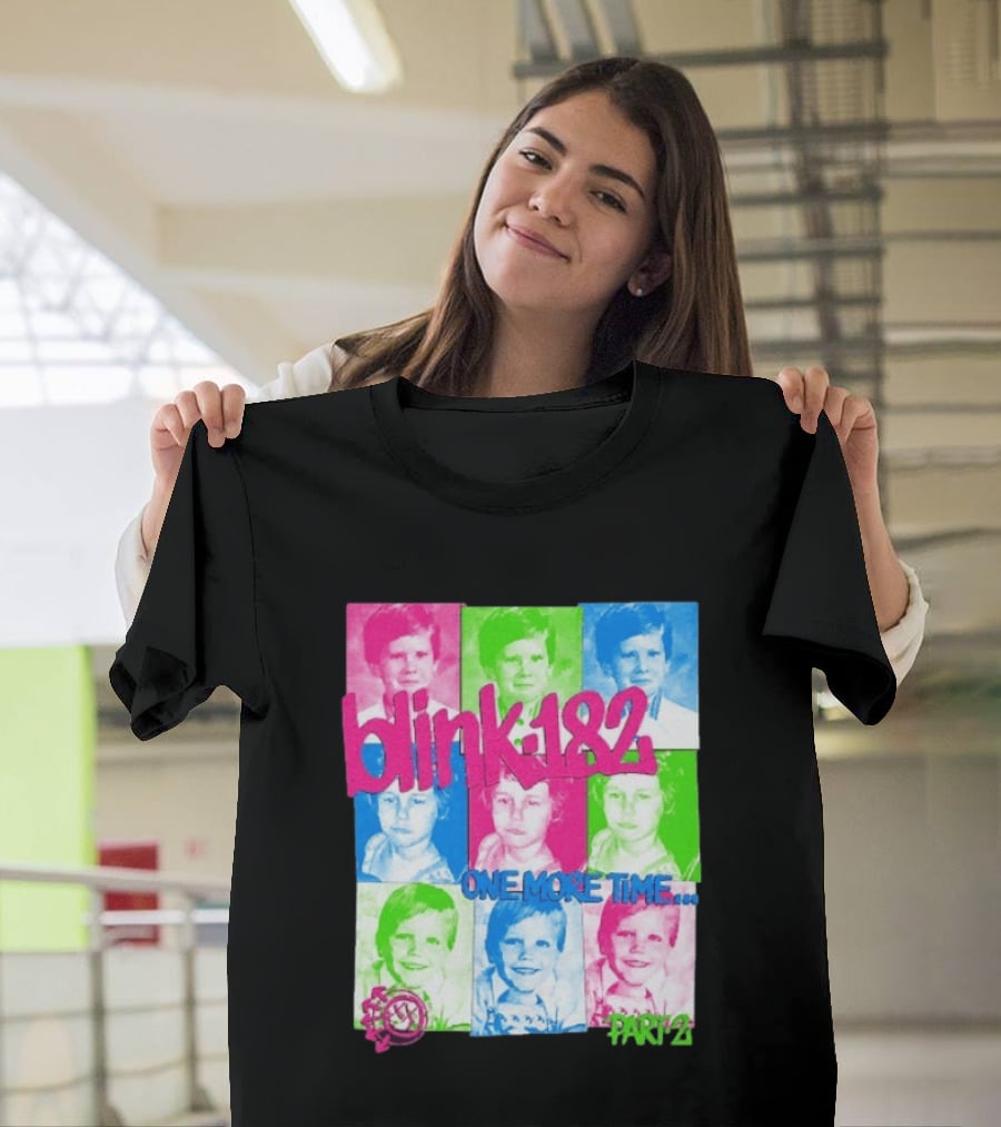 Blink 182 One More Time Tour Part 2 Retro Childhood Photo Collage T-Shirt