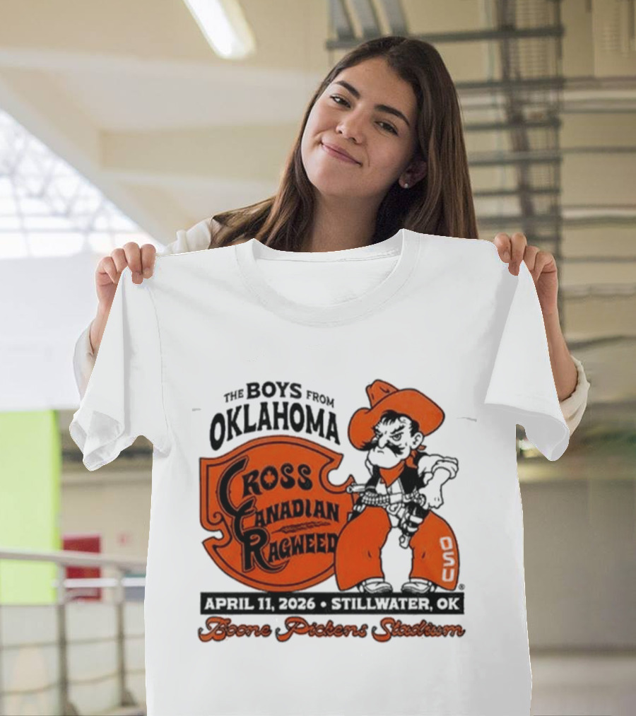 Oklahoma State Cowboys Cross Canadian Ragweed Tour 2026 Stillwater Boone Pickens Stadium T-Shirt