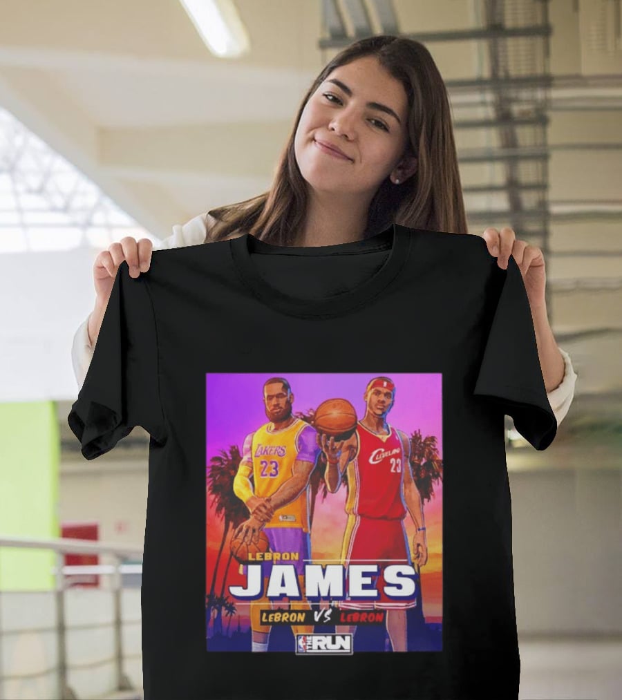 LeBron James Lakers Vs Cleveland The Run NBA Matchup T-Shirt