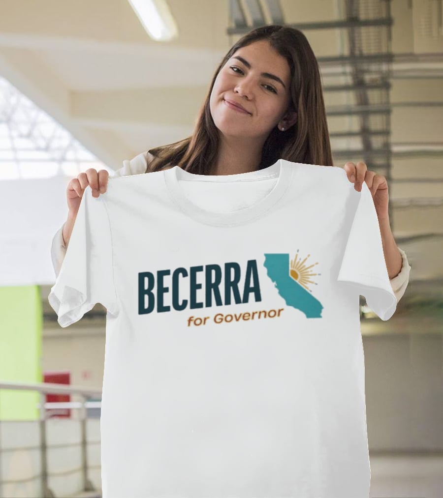 Becerra For Governor California Sunburst Map T-Shirt