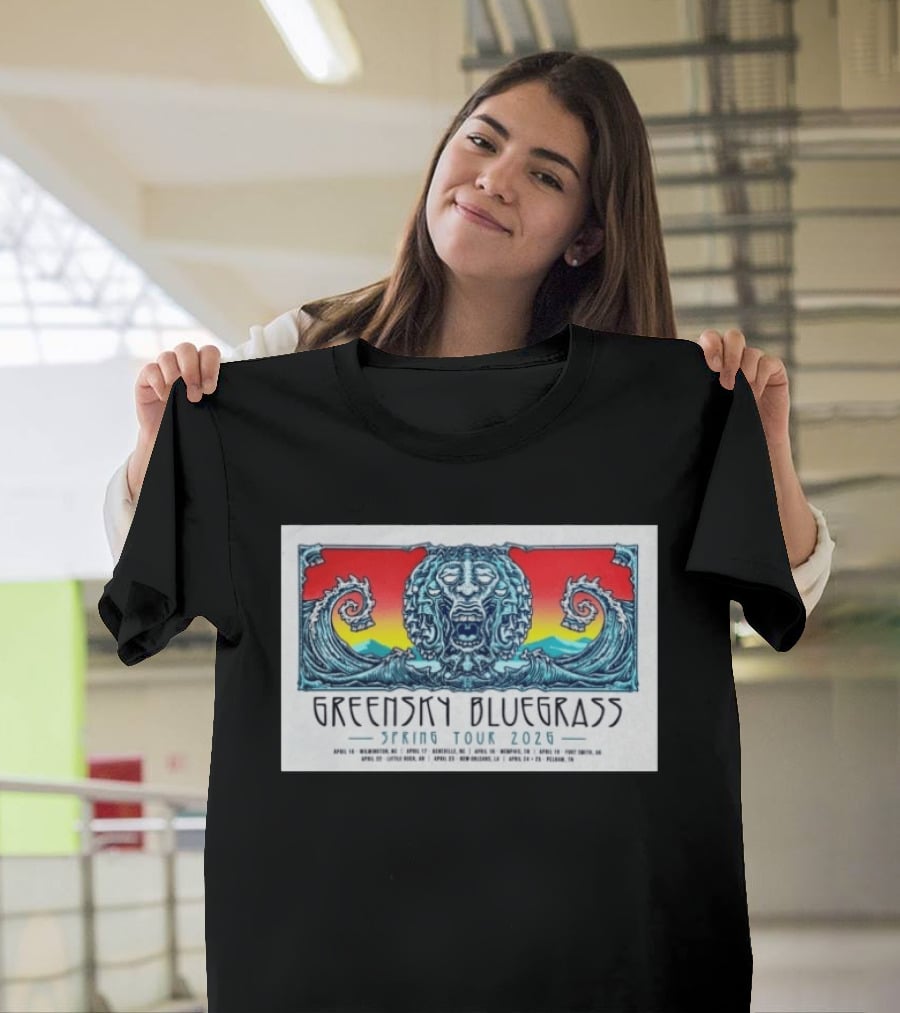 Greensky Bluegrass Spring Tour 2026 Wilmington Asheville Huntsville Port Chester Other Cities T-Shirt