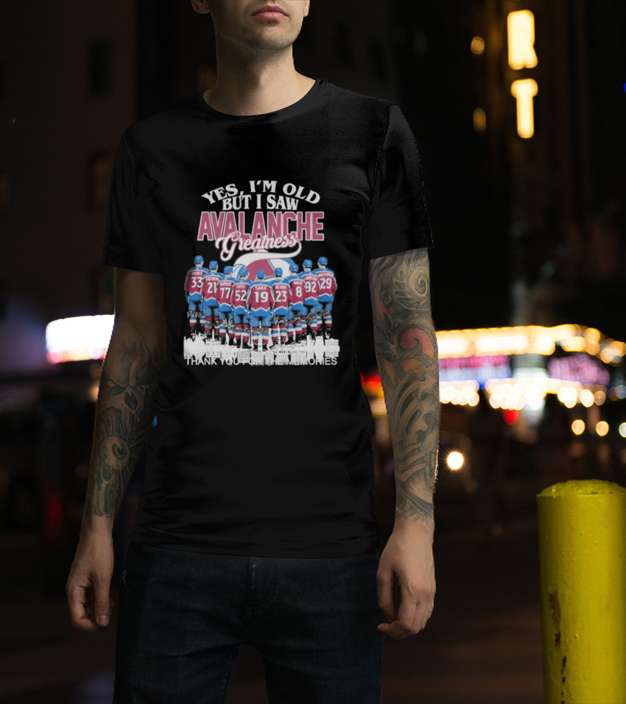 Yes I'm Old But I Saw Avalanche Greatness Patrick Forsberg Roy Sakic Thank You For The Memories T-Shirt