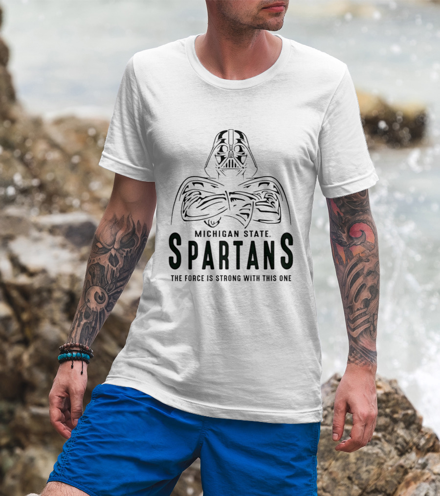 Star Wars Darth Vader Michigan State Spartans The Force Is Strong With This One T-Shirt