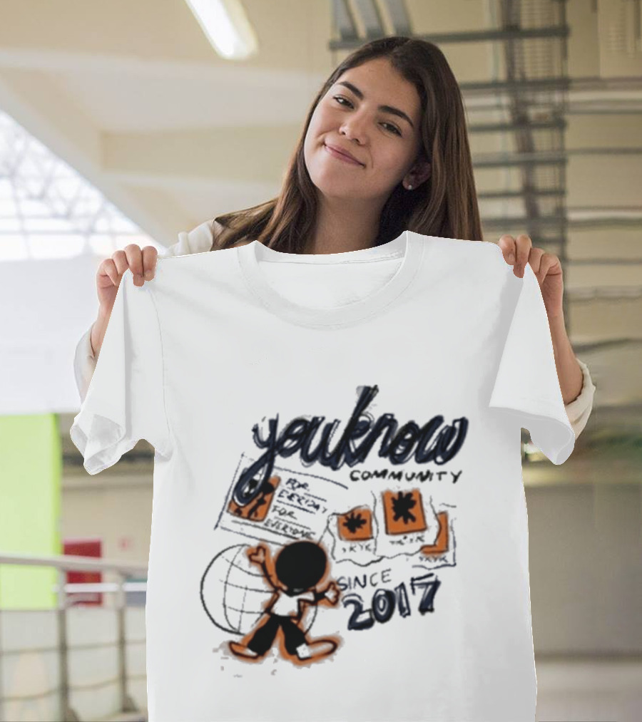 Youknow Community Built By You Blueprint Hood Grey Since 2017 T-Shirt