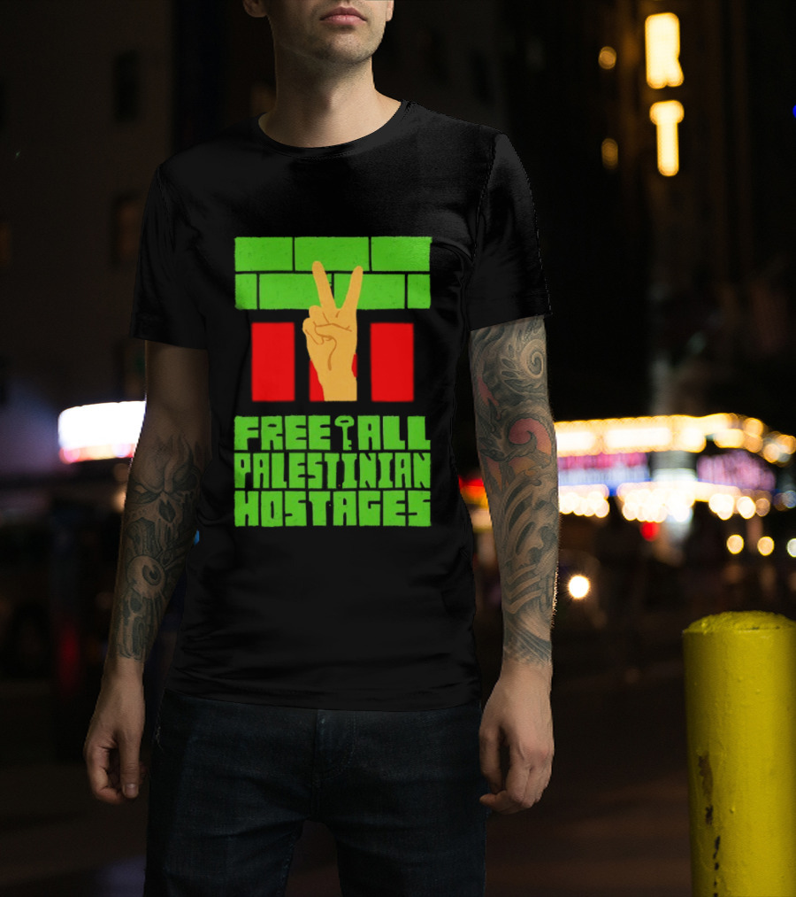 Celebrate Freedom Free All Palestinian Hostages Victory Hand T-Shirt