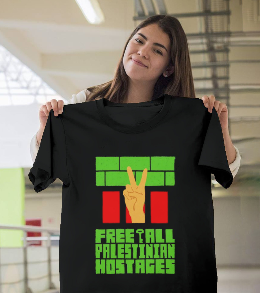 Celebrate Freedom Free All Palestinian Hostages Victory Hand T-Shirt