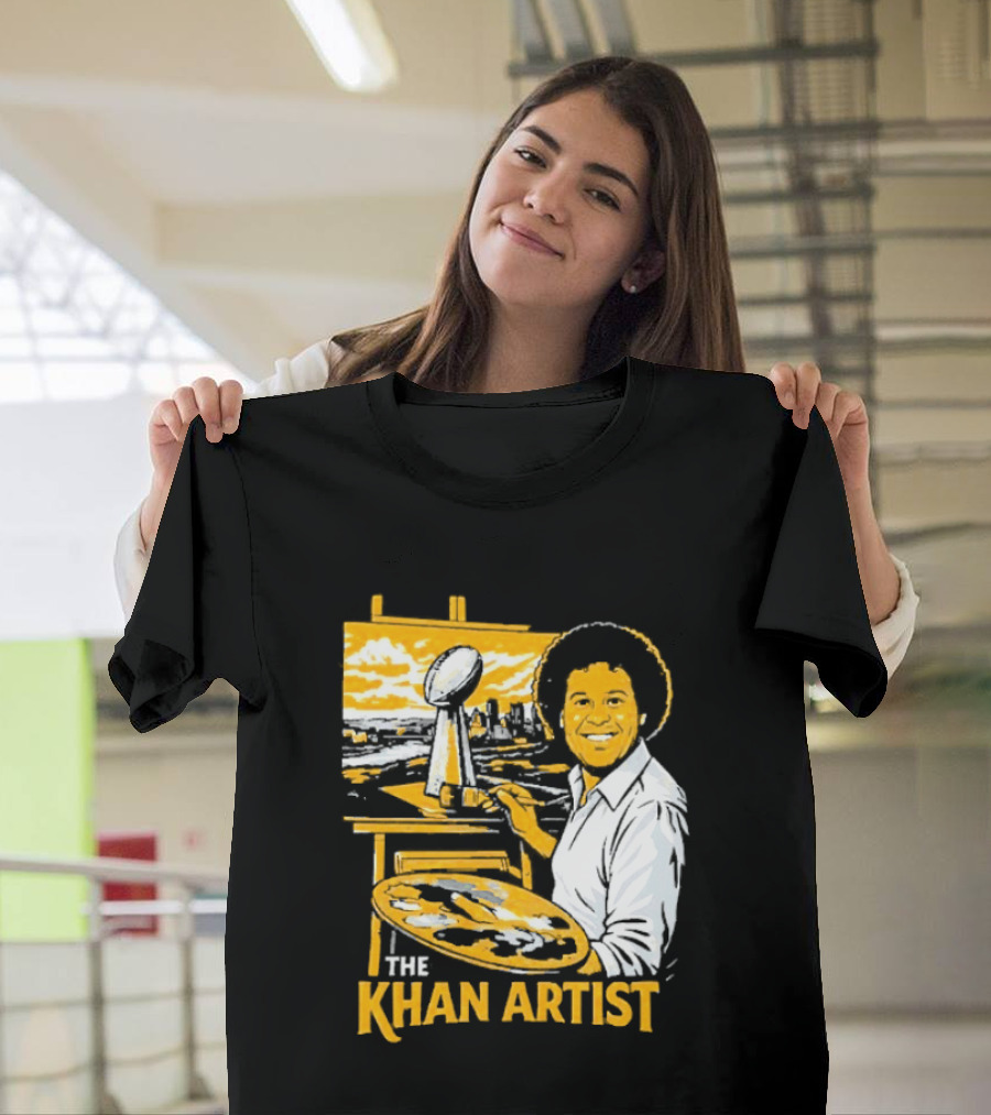 The Khan Artist Pittsburgh Draft Football Trophy Painter T-Shirt
