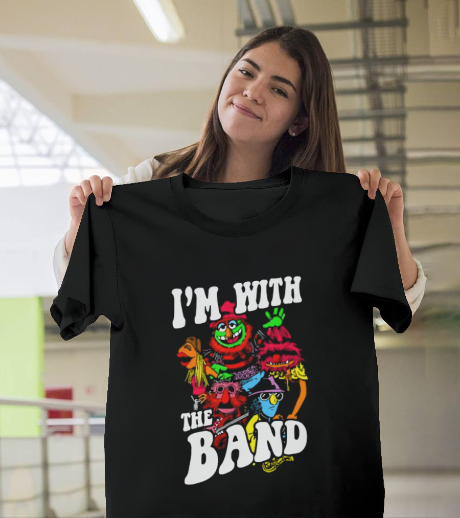 I'm With The Band Muppet Characters Colorful Collage T-Shirt